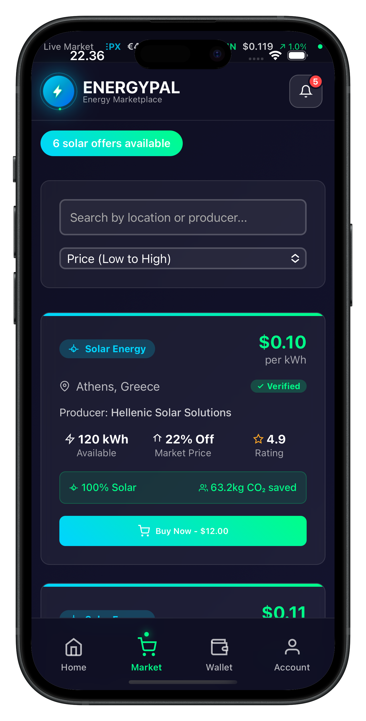 EnergyPal App - Real App Screenshot